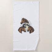 Serviette De Plage Conception de T-Shirt vectoriel de cheval de lune (Devant)