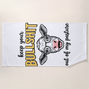 Serviette De Plage Conception de T-shirt vintage de pâturage de vache