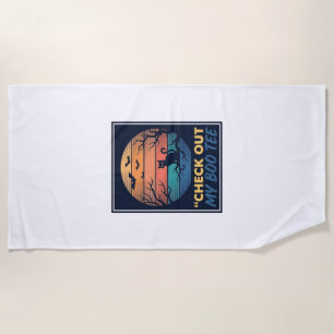 Serviette De Plage Conception de T-shirt Vintage Halloween Chat Noir