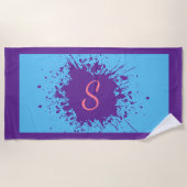 Serviette De Plage Conception de Tendance rose violet Monogramme (Devant)