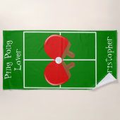 Serviette De Plage Conception de tennis de table personnalisée (Devant)