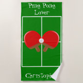Serviette De Plage Conception de tennis de table personnalisée (Devant)