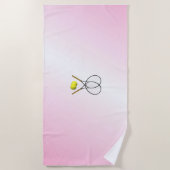 Serviette De Plage Conception de tennis rose (Devant)