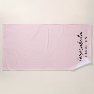 Serviette De Plage Conception de texte moderne rose pour demoiselles
