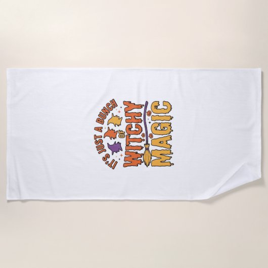 Serviette De Plage Conception de typographie Halloween magique ensorc (Devant)
