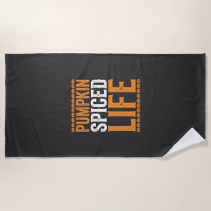 Serviette De Plage Conception de typographie Halloween Pumpkin Spiced