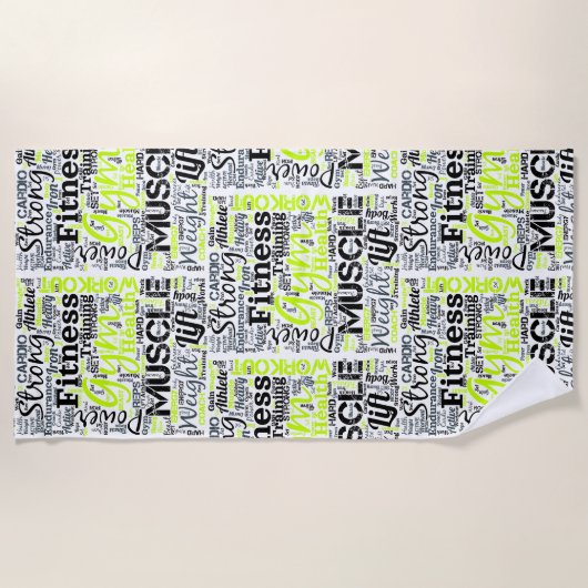 Serviette De Plage Conception de typographie Motivation Fitness (Devant)