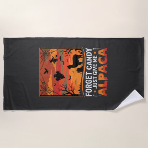 Serviette De Plage Conception de vecteur d'alpaca de Halloween oublie