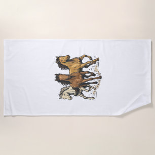 Serviette De Plage Conception de vecteur d'art de chevaux de course v