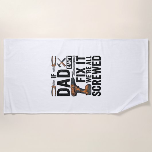 Serviette De Plage Conception de vecteur de citation d'outil vissé de (Devant)
