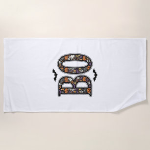 Serviette De Plage Conception de vecteur de gribouillis de Boo d'Hall