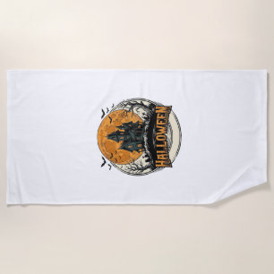 Serviette De Plage Conception de vecteur de maison hantée Halloween v