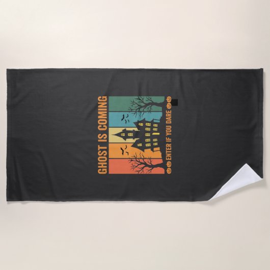 Serviette De Plage Conception de vecteur de maison hantée par un fant (Devant)