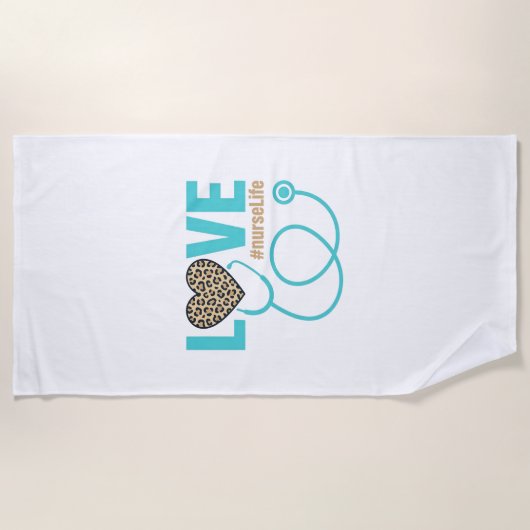Serviette De Plage Conception de vecteur de stéthoscope de léopard d' (Devant)