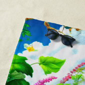 Serviette De Plage Conception des fleurs (En situation)