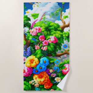 Serviette De Plage Conception des fleurs