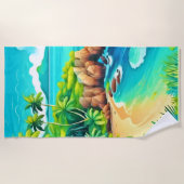 Serviette De Plage Conception des lisses de la côte tropicale (Devant)
