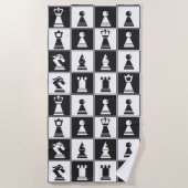 Serviette De Plage Conception des pièces d'échecs (Devant)