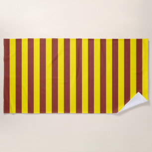 Serviette De Plage Conception des rayures jaunes et Brown