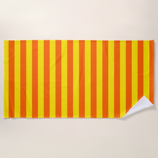 Serviette De Plage Conception des rayures orange et jaune (Devant)