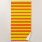 Serviette De Plage Conception des rayures orange et jaune (Devant)