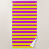 Serviette De Plage Conception des rayures pourpre et jaune (Devant)