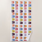Serviette De Plage Conception des tongs colorés (Devant)