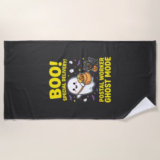 Serviette De Plage Conception d'Halloween pour les travailleurs posta (Devant)