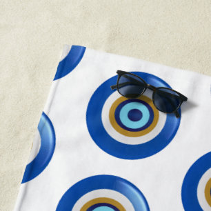 Serviette De Plage Conception d'œil grec Ajoutez simplement du texte