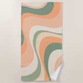 Serviette De Plage Conception d'ondes rétrogrades modernes multicolor (Devant)