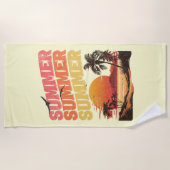 Serviette De Plage Conception du texte d'été (Devant)
