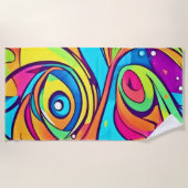 Serviette De Plage Conception d'yeux abstraits vibrants (Devant)