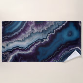 Serviette De Plage Conception en marbre violet bleu Agate (Devant)