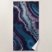 Serviette De Plage Conception en marbre violet bleu Agate (Devant)