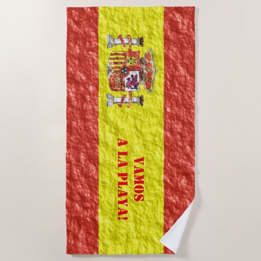 Serviette De Plage Conception espagnole de drapeau (Devant)