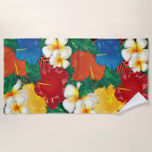 Serviette De Plage Conception florale tropicale exotique 🏝 (Devant)
