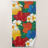 Serviette De Plage Conception florale tropicale exotique 🏝 (Devant)