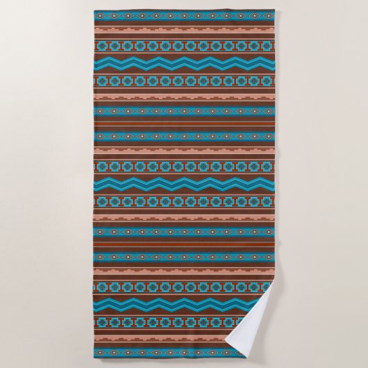 Serviette De Plage Conception géométrique de style sud-ouest de Camer (Devant)
