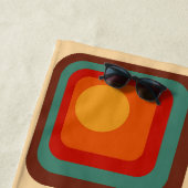 Serviette De Plage Conception géométrique du style rétro de la mi-ann (En situation)