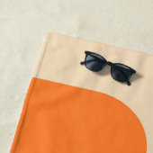 Serviette De Plage Conception géométrique rétro moderne (En situation)