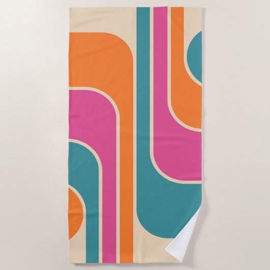 Serviette De Plage Conception géométrique rétro moderne (Devant)