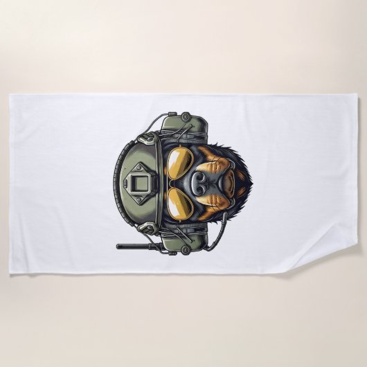 Serviette De Plage Conception Militaire Rottweiler (Devant)
