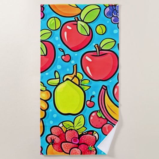 Serviette De Plage Conception Motif fruitée (Devant)