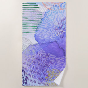 Serviette De Plage Conception parties scintillant Et Aquarelle