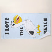 Serviette De Plage Conception pélicane personnalisée (Devant)