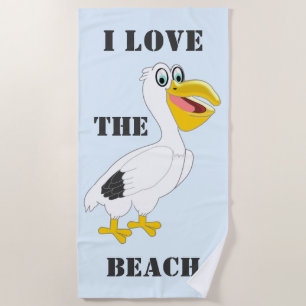 Serviette De Plage Conception pélicane personnalisée