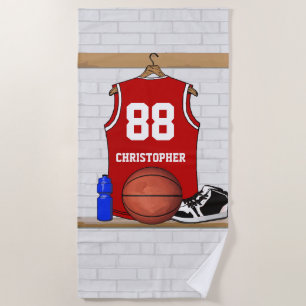 Serviette De Plage Conception personnalisable de joueur de basket