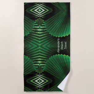 Serviette De Plage Conception personnalisée de feuilles de jungle