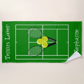 Serviette De Plage Conception personnalisée de tennis (Devant)