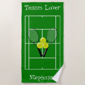 Serviette De Plage Conception personnalisée de tennis (Devant)